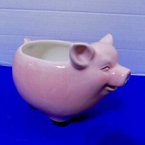 NEW Ceramic Pig Porky Pig Planter Rustic Farm Decor Country Farm